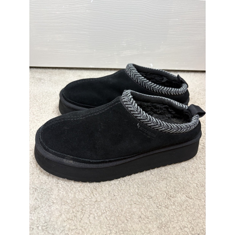 Koolaburra by UGG Burree Platform Slippers Womens 11 Black Suede Excellent Trim
